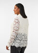 Lace shirt with pearl buttons, Vanilla, Model image number 2