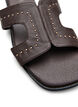 Flat sandals with studs, Brown, Packshot image number 3