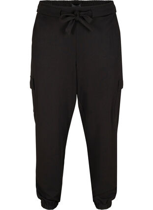 Cargo trousers with big pockets, Black, Packshot image number 0