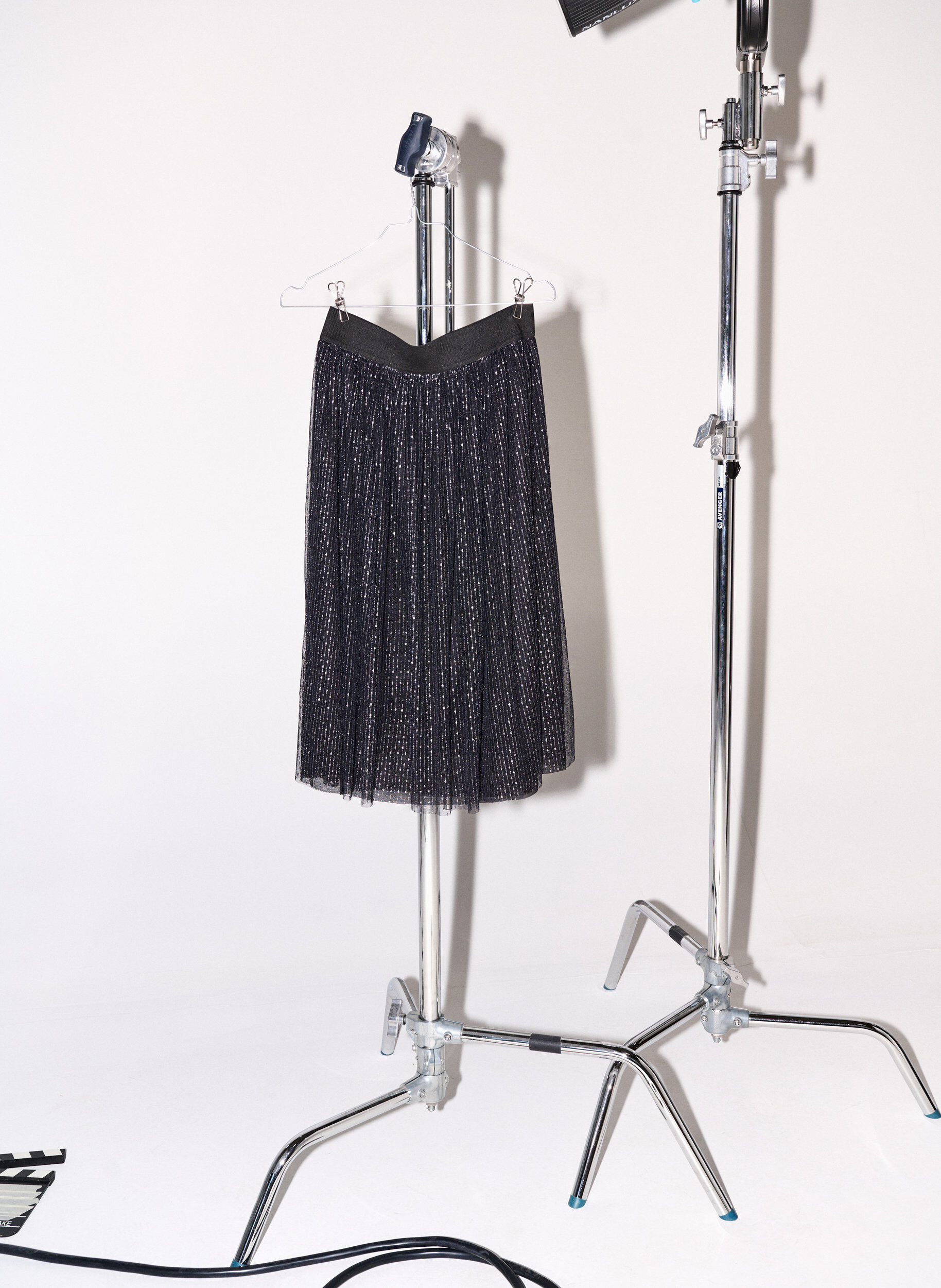 Zizzifashion Mesh skirt with glitter, Black, Image image number 0