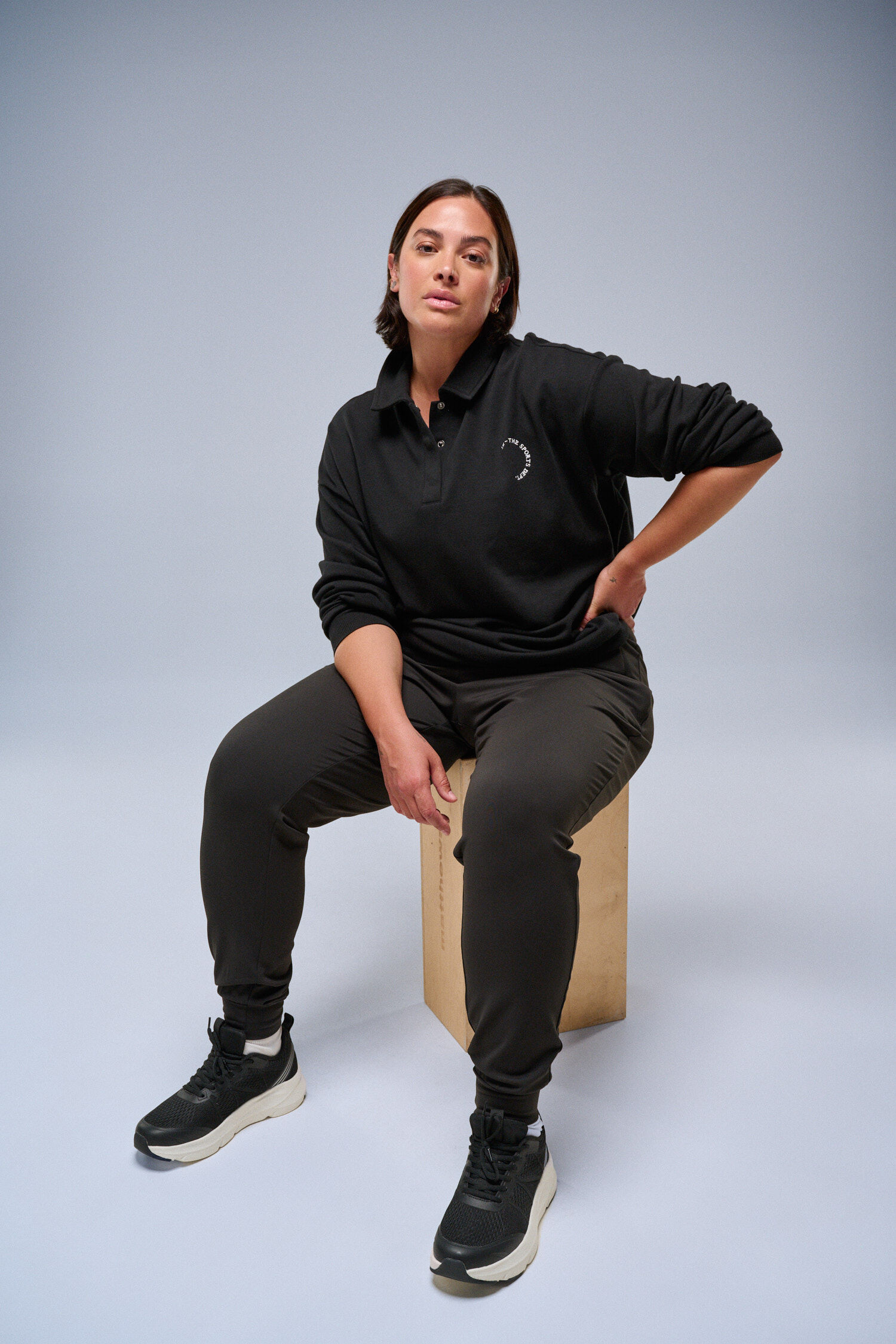 Zizzifashion Sweatshirt with polo details, , Model