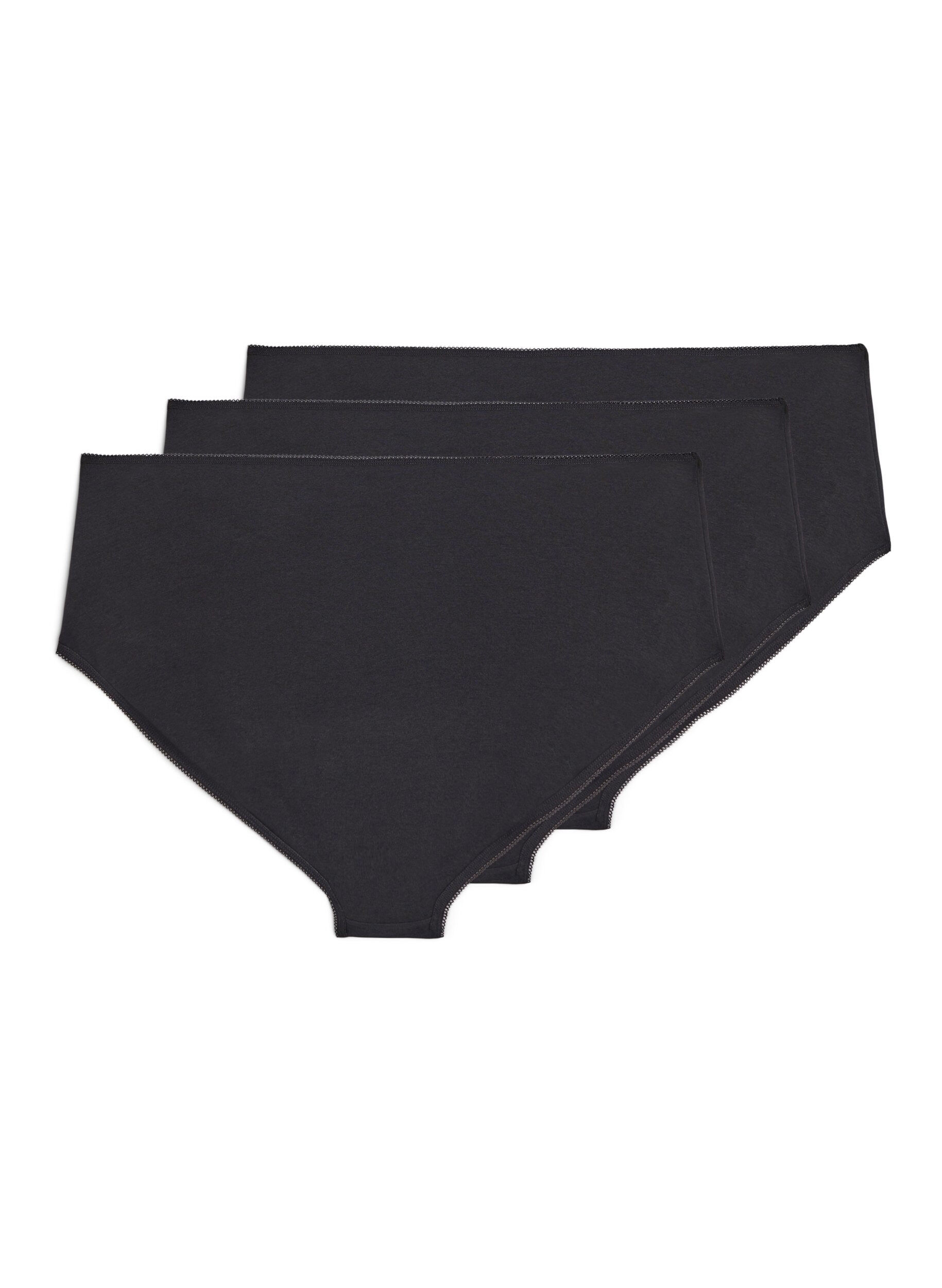Zizzifashion 3-pack regular waist cotton briefs, Black, Packshot image number 1