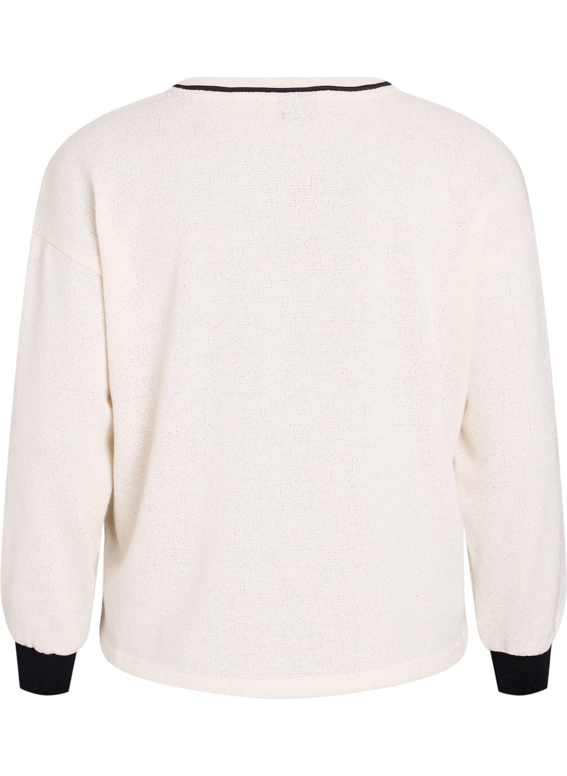 Zizzifashion Sweatshirt in structured jersey with front print, Beige, Packshot image number 1