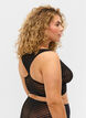 Striped mesh bra, Black, Model image number 1