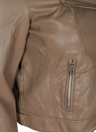 Short jacket in faux leather, Pine Bark, Packshot image number 3