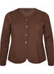 Fitted jersey cardigan with decorative buttons, Brown, Packshot image number 0