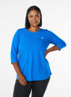 Workout top with 3/4 sleeves, Blue, Model image number 0