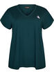 Loose training t-shirt with V-neck, Green, Packshot image number 0