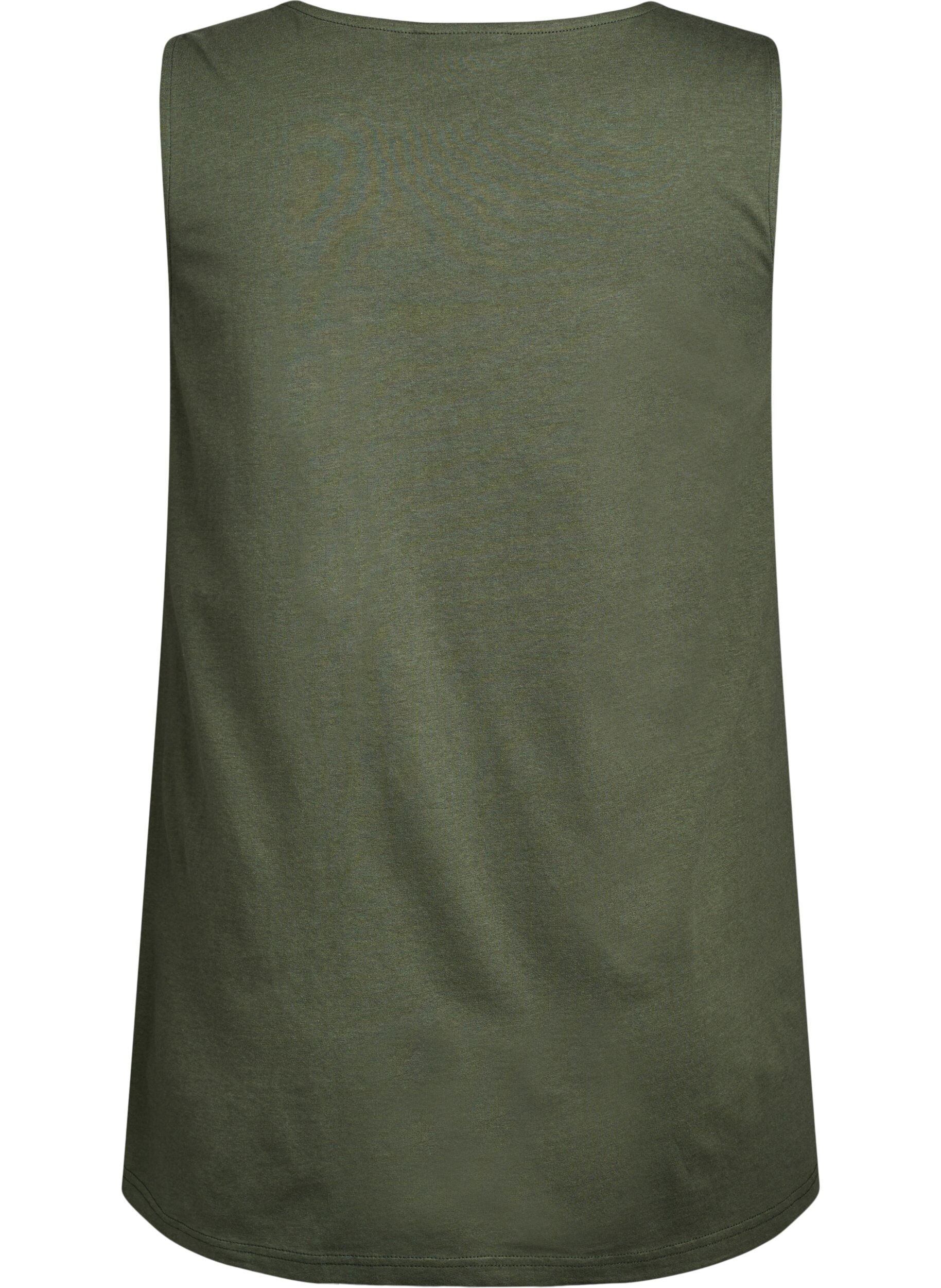 Zizzifashion Cotton top with a-shape, Green, Packshot image number 1