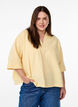 Loose blouse with collar and 1/2 sleeves, Yellow, Model image number 0