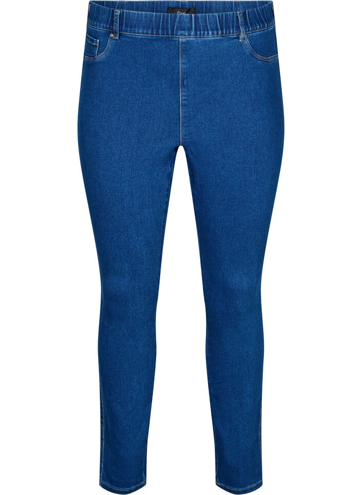 High-waisted jeggings, Blue, Packshot image number 0