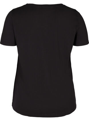 Cotton t-shirt with print, Black, Packshot image number 1