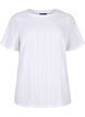 Short sleeve blouse with textured pattern, Bright White, Packshot image number 0