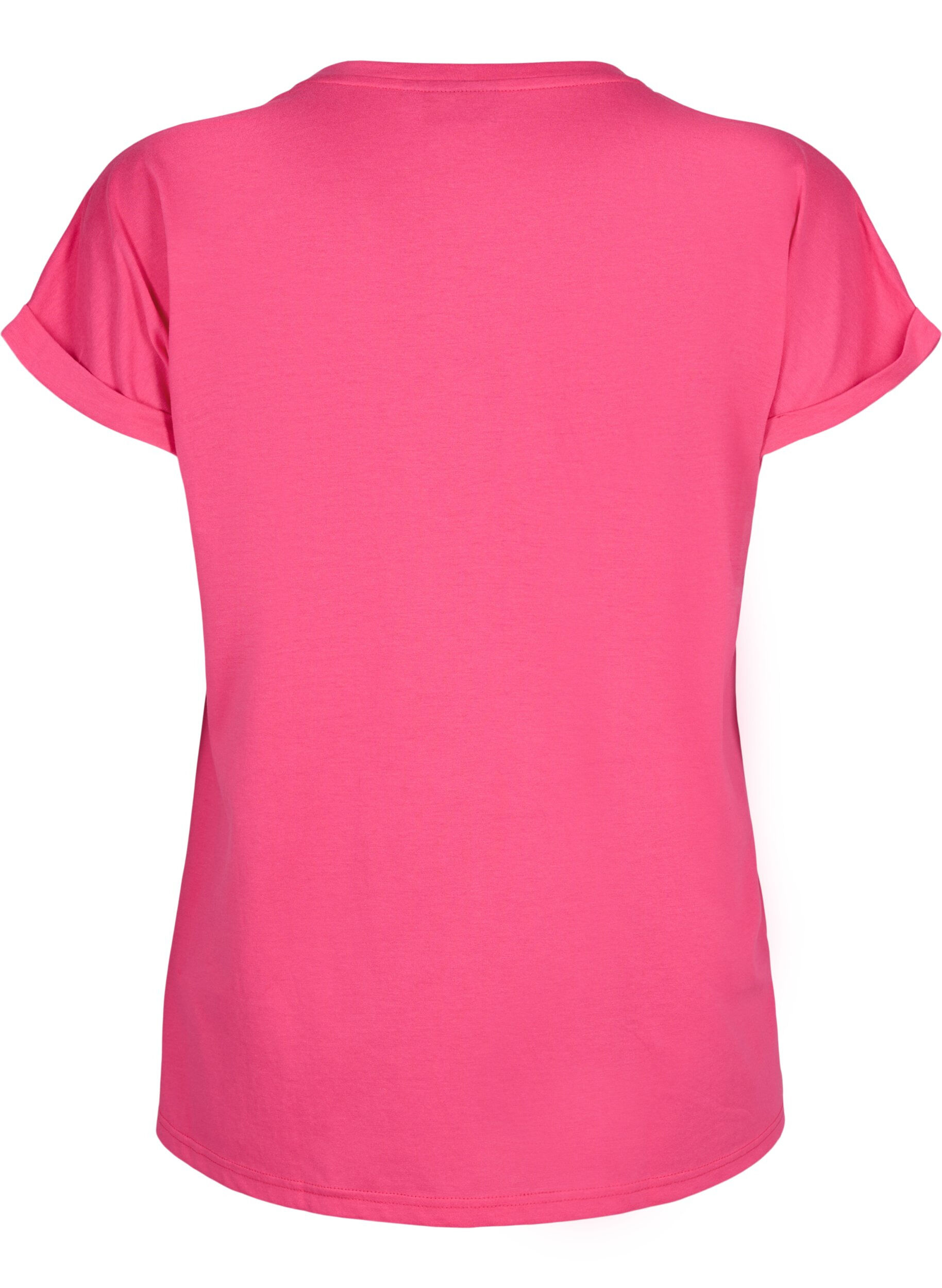 Zizzifashion Short sleeved cotton blend t-shirt, Pink, Packshot image number 1