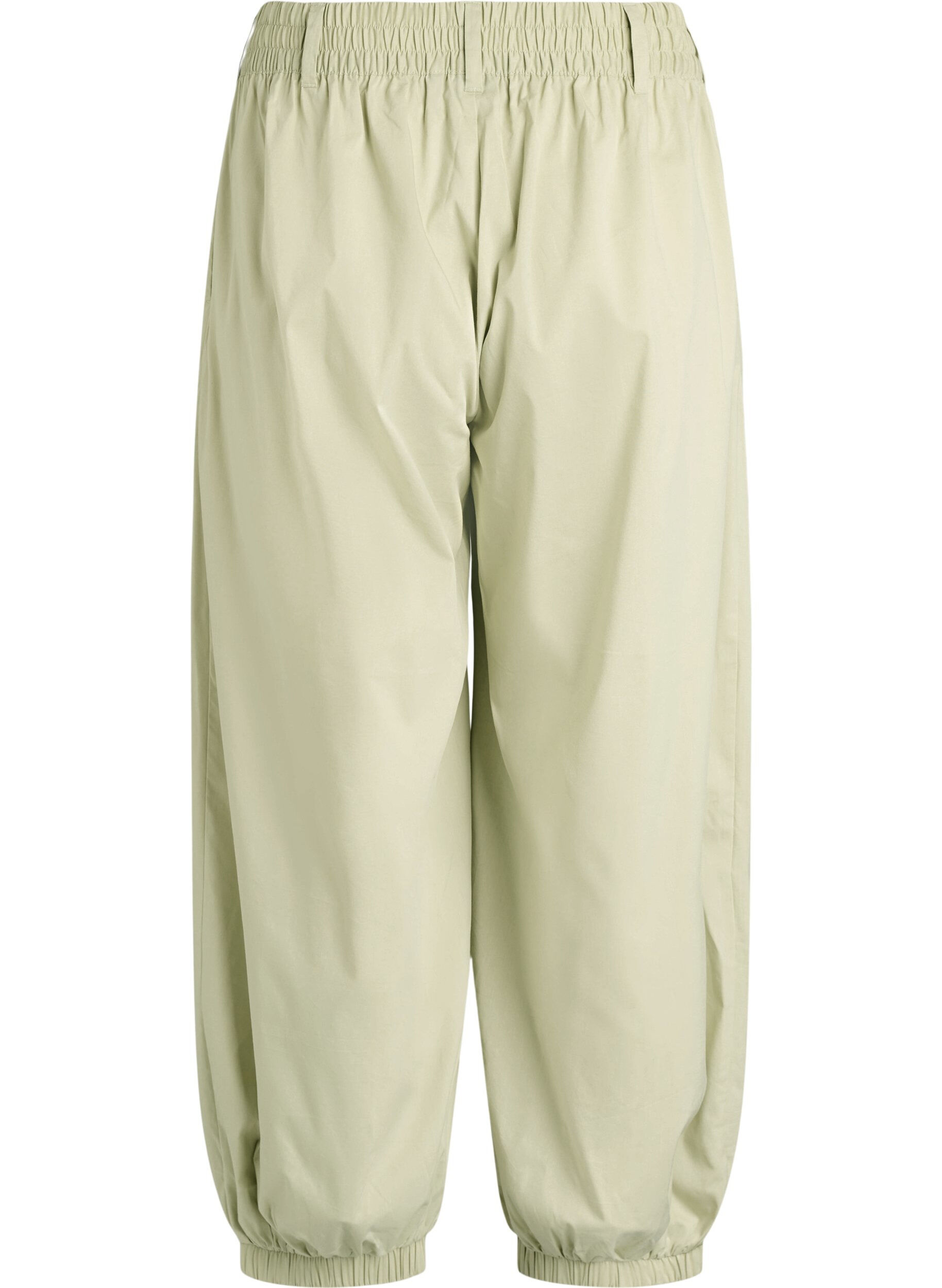 Zizzifashion High-waisted balloon trousers with an elasticated waistband, Green, Packshot image number 1