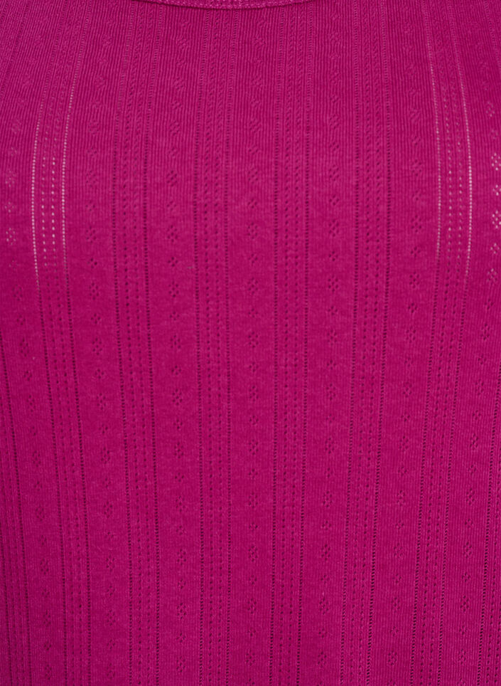 Night top in organic cotton with a textured pattern, Pink, Packshot image number 2