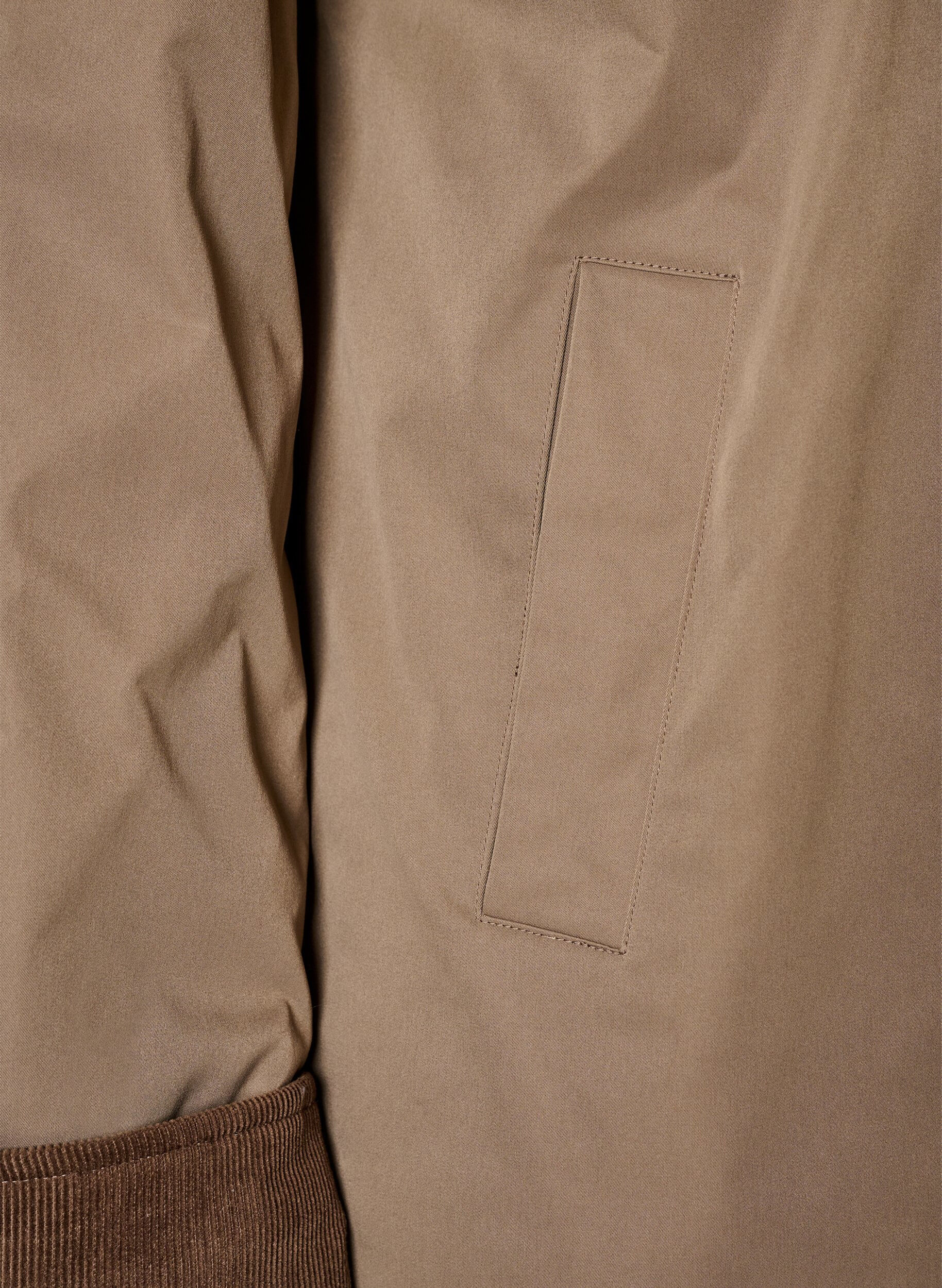 ZizzifashionLightly padded jacket with a corduroy collar, Brown, Packshot image number 3