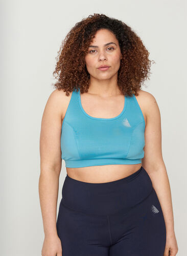 Sports top with a decorative details on the back, Storm Blue, Model image number 0