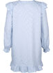 Jacquard dress with long sleeves and ruffle detail, Light Blue, Packshot image number 1