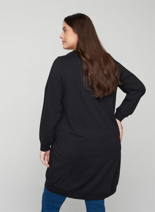 Sweater dress with long sleeves, Black, Model image number 1