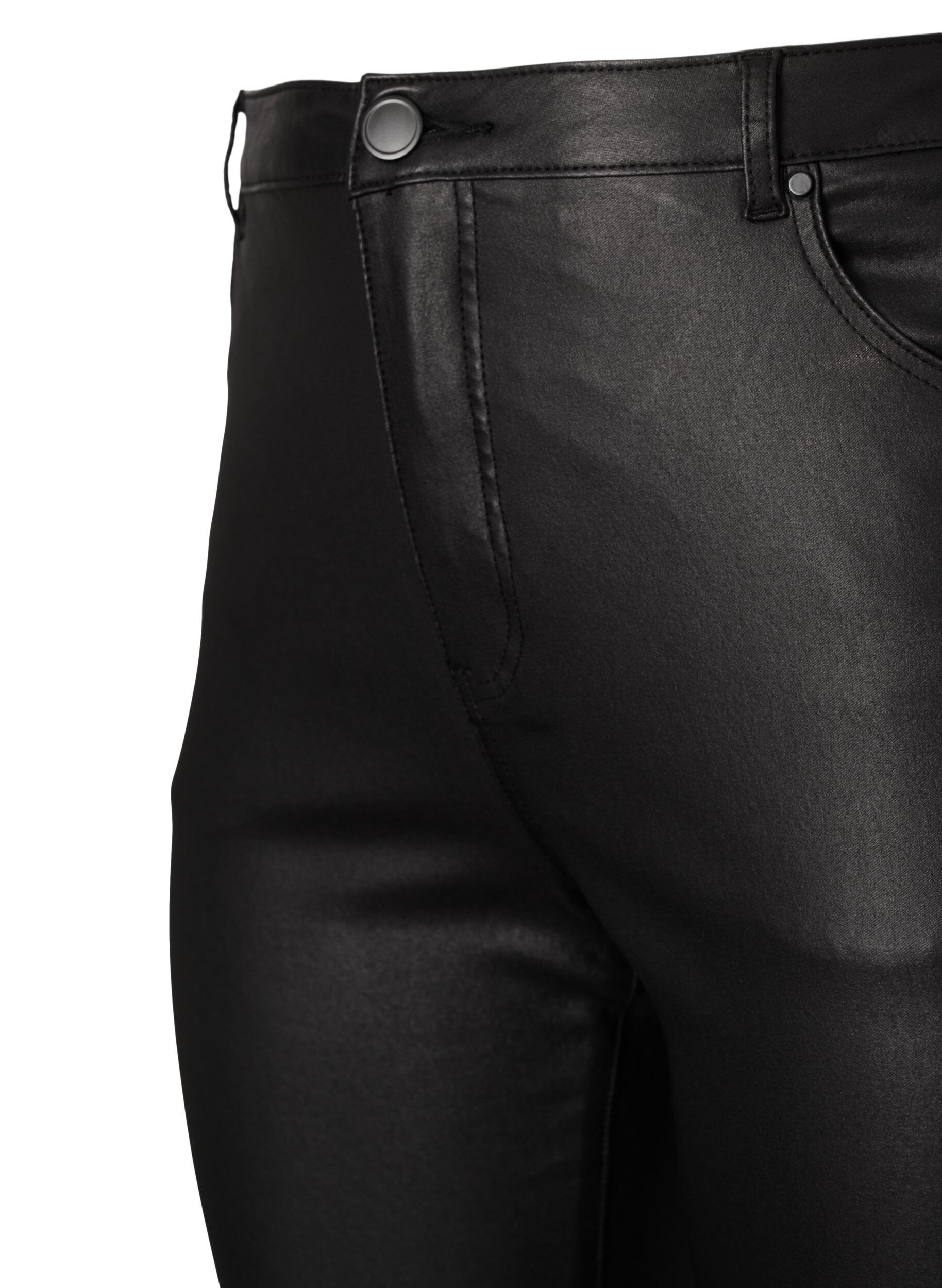 Zizzifashion Coated Ellen jeans with bootcut, Black, Packshot image number 2
