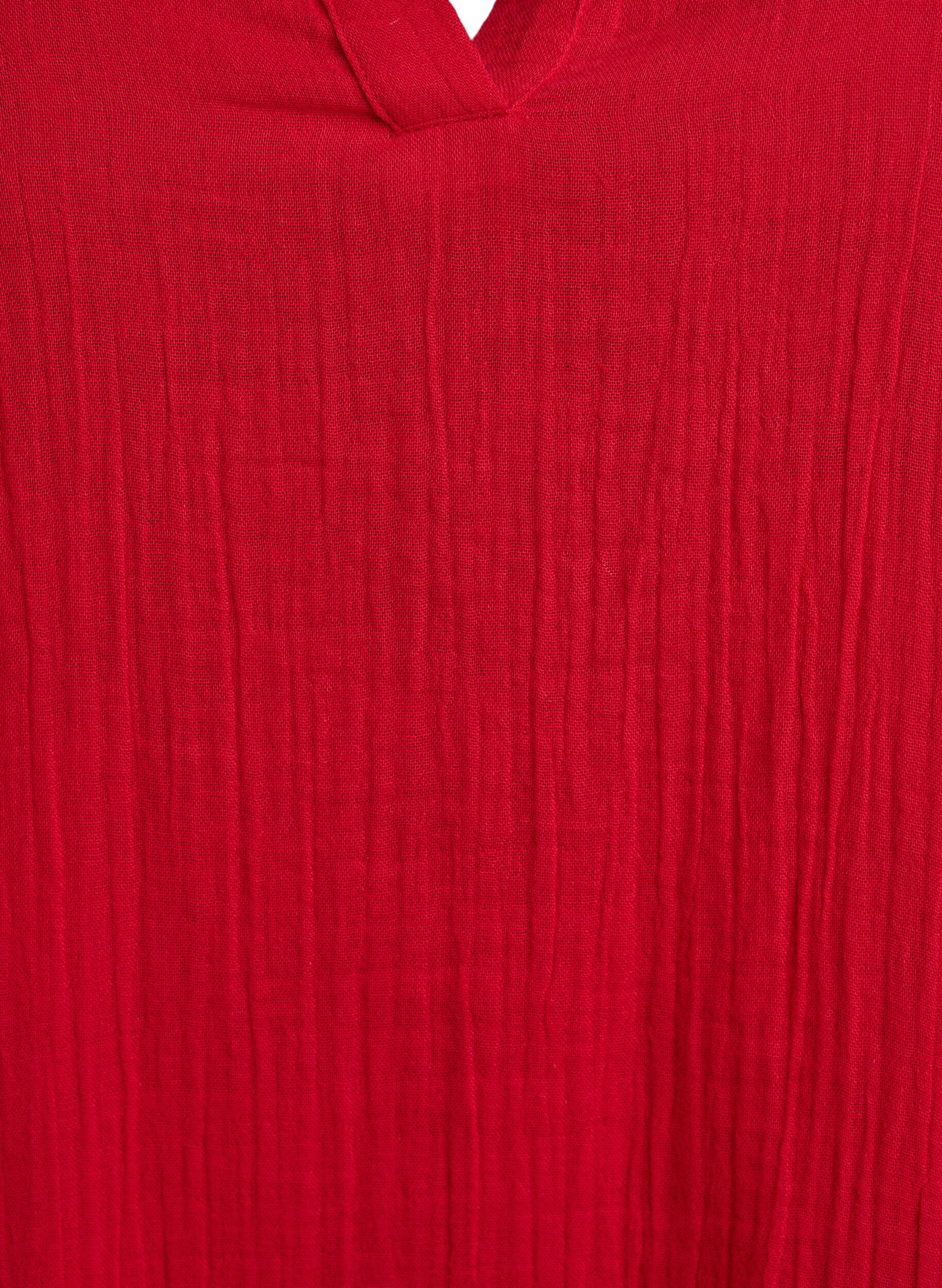 Zizzifashion Short A-line dress in cotton muslin, Red, Packshot image number 2