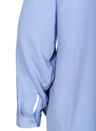 Viscose shirt with chest pockets, Blue Heron, Packshot image number 3