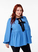 Viscose blouse with bows and long sleeves, Riverside Black Bow, Model image number 0