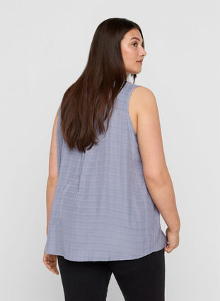 Sleeveless top with tie detail, Silver Bullet, Model image number 1