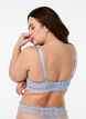 Full-coverage bra with lace and string details, Light Blue, Model image number 1