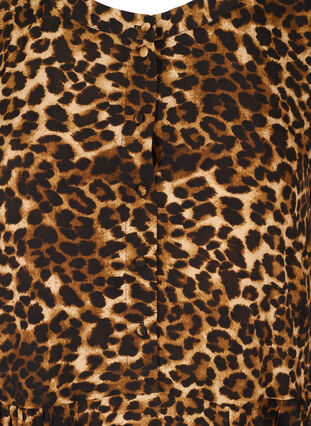 Viscose leopard print midid dress with 3/4 length sleeves, Raw Umber AOP, Packshot image number 2