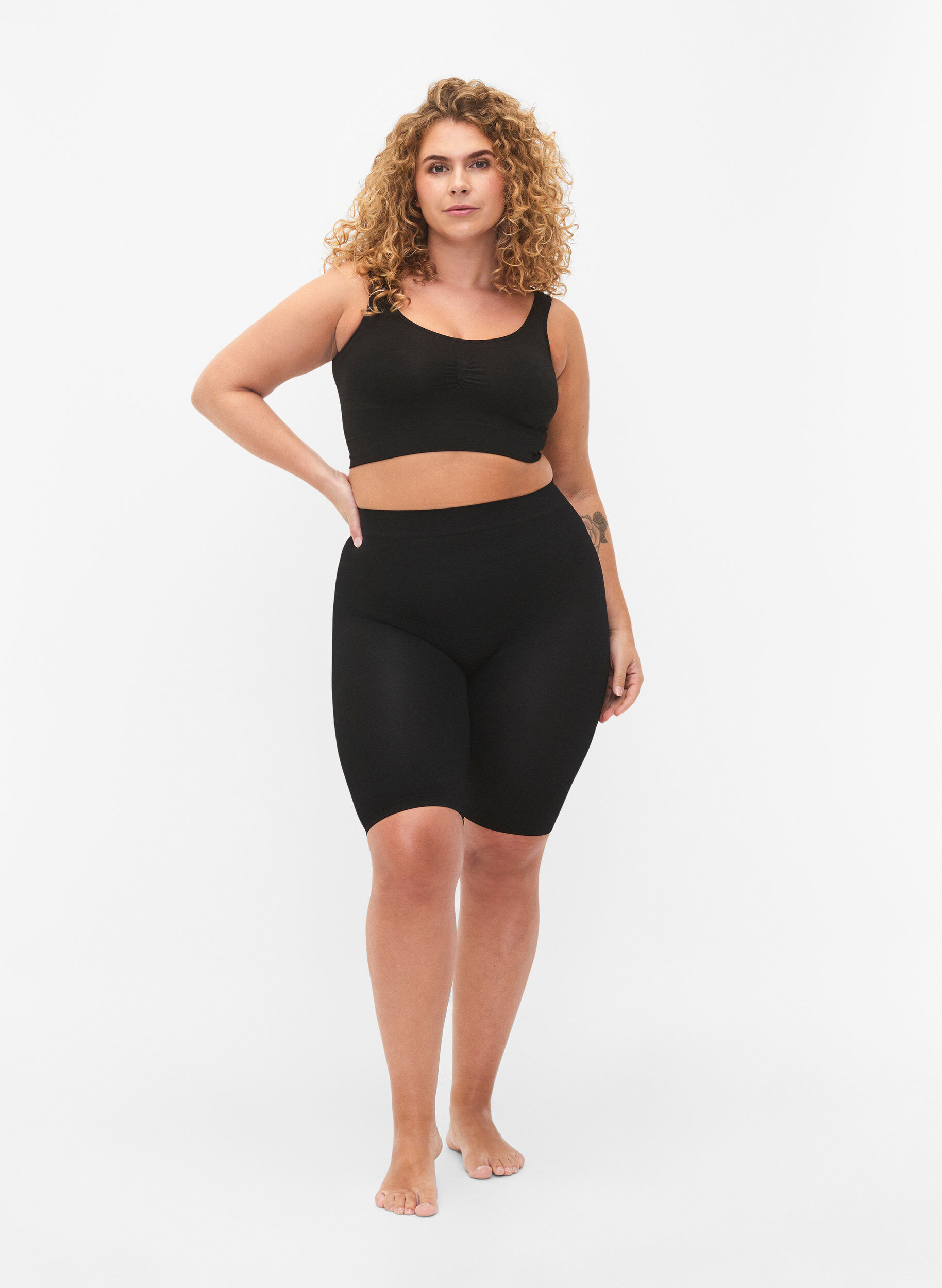 Zizzifashion 2-pack seamless basic shorts, Black, Model image number 2