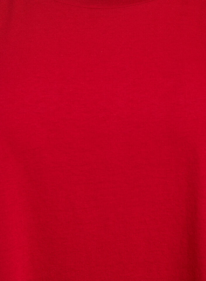 Short sleeve cotton blend T-shirt, Red, Packshot image number 2