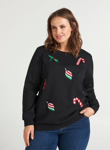 Christmas sweater, Black, Model image number 0