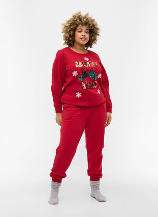 Christmas sweater, Red Merry Xmas , Model image number 2
