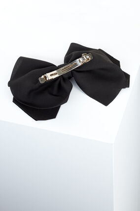 Hair clip with a large bow, Black, Packshot image number 3