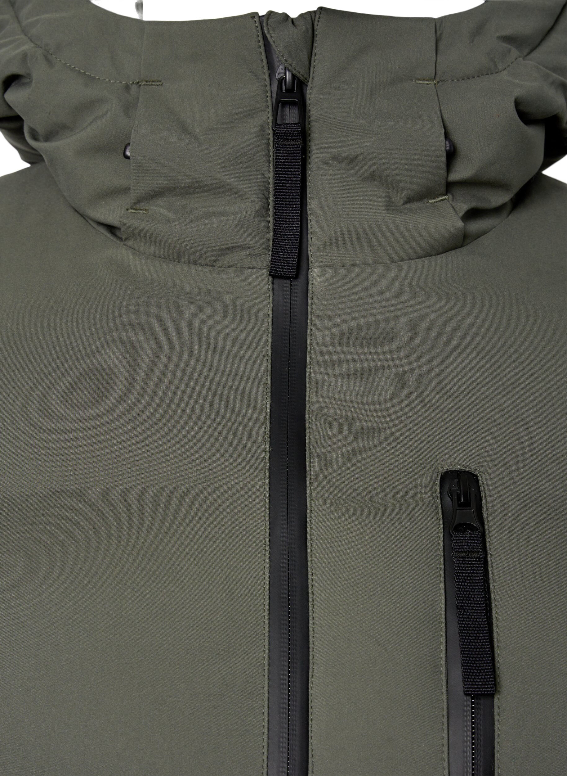 Zizzifashion Puffer coat with hood and pockets, Green, Packshot image number 2
