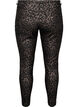Coated leggings with leopard print and cropped length, Brown, Packshot image number 1