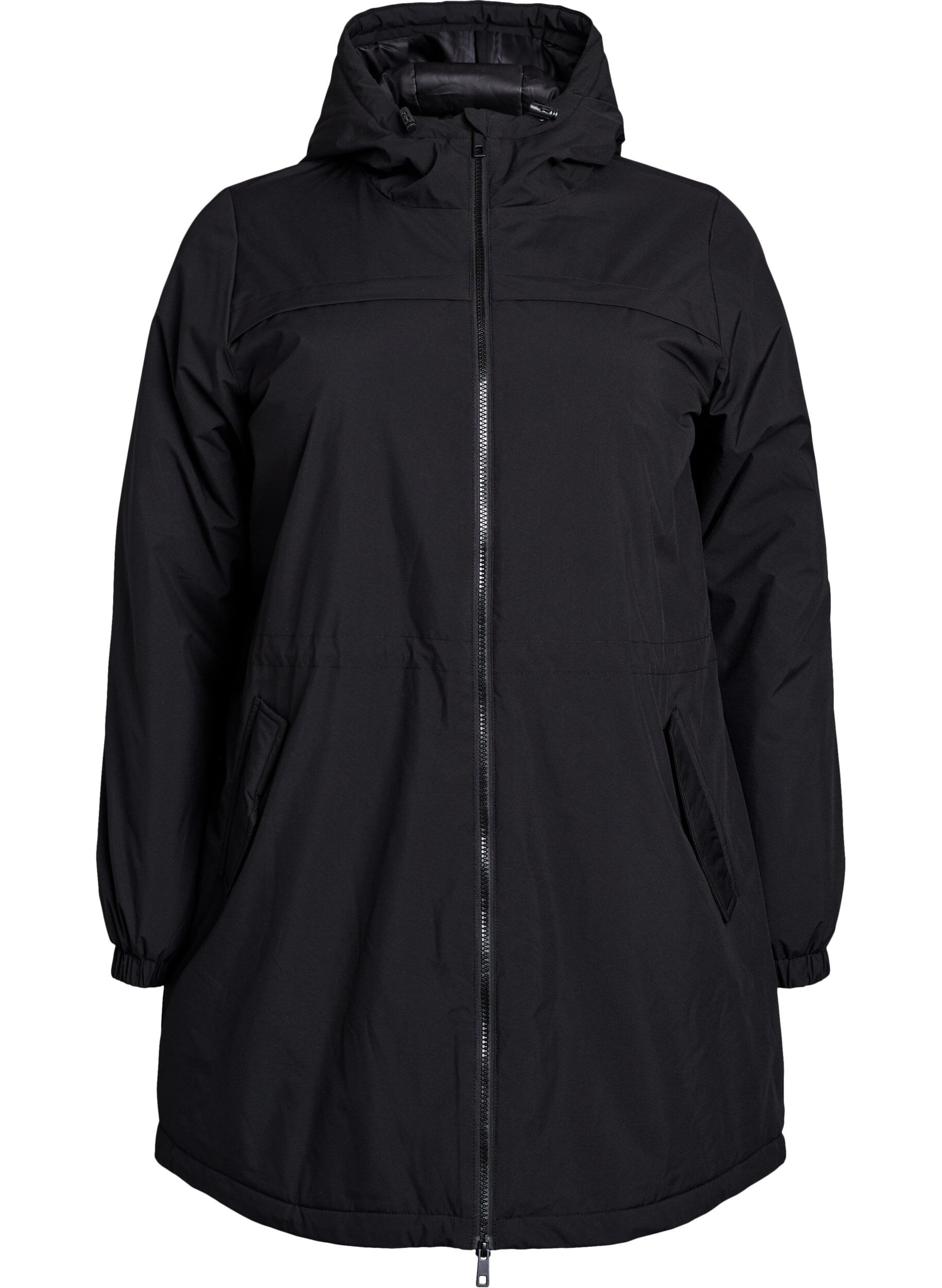 Lightweight padded parka with a hood