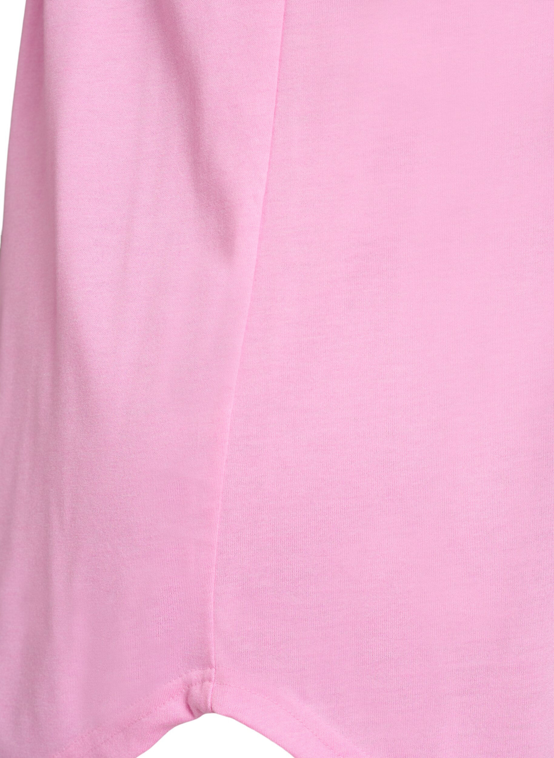 ZizzifashionShort sleeve nightgown with text print, Pink, Packshot image number 3
