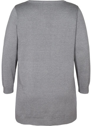 Knit blouse, Mid Grey Mel w stars, Packshot image number 1