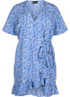 FLASH - Wrap dress with short sleeves, White Blue AOP, Packshot image number 0