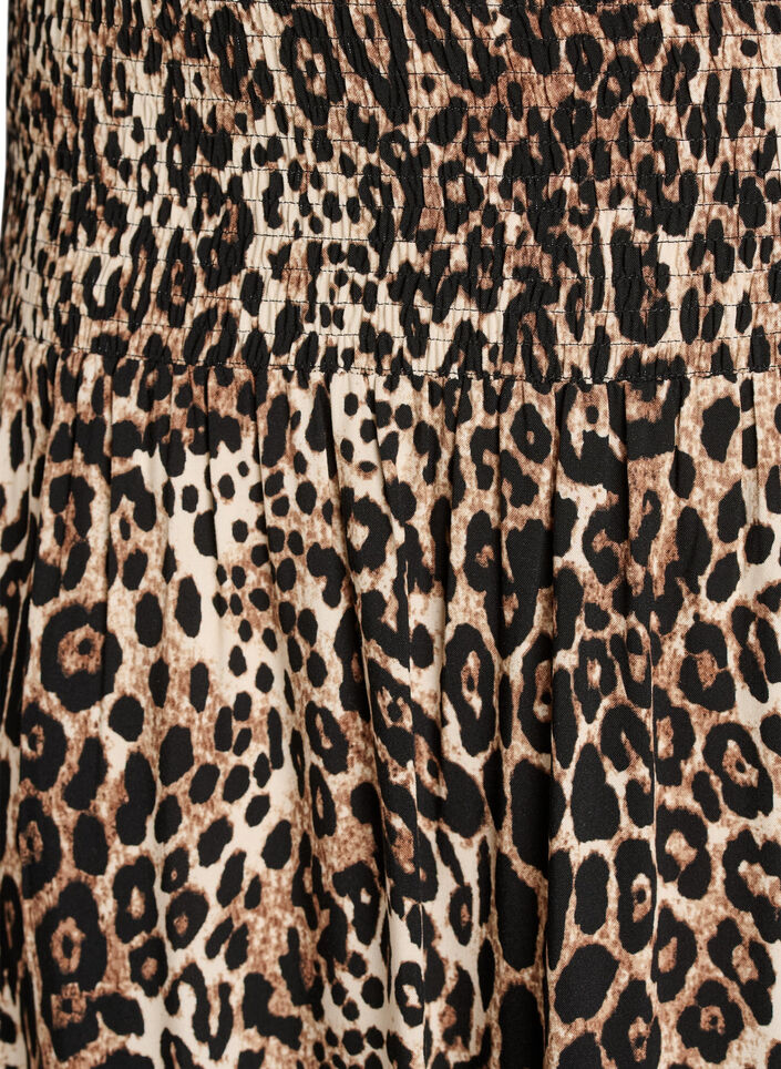 Viscose maxi skirt with smocking, Brown, Packshot image number 2