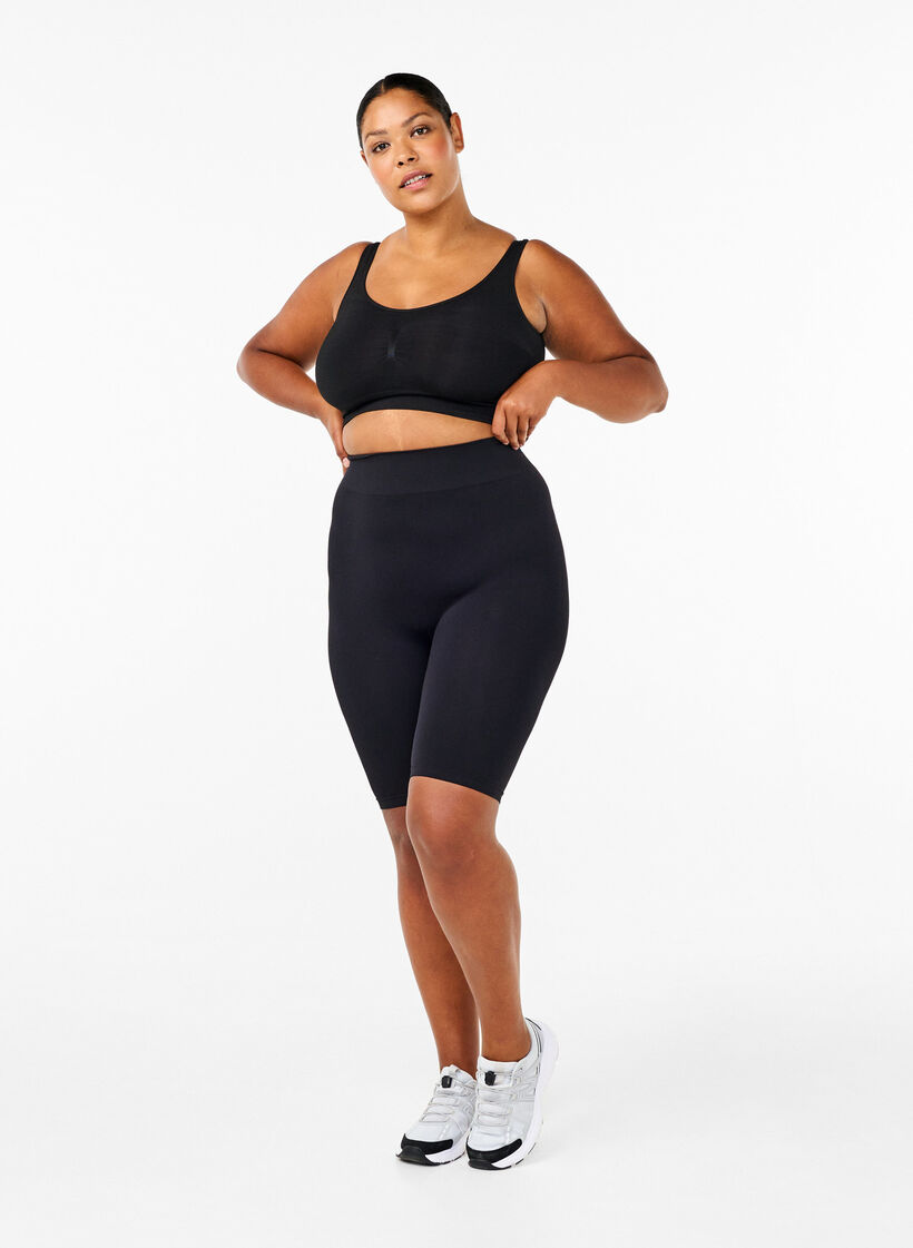 Seamless bike shorts, Black, Model image number 1