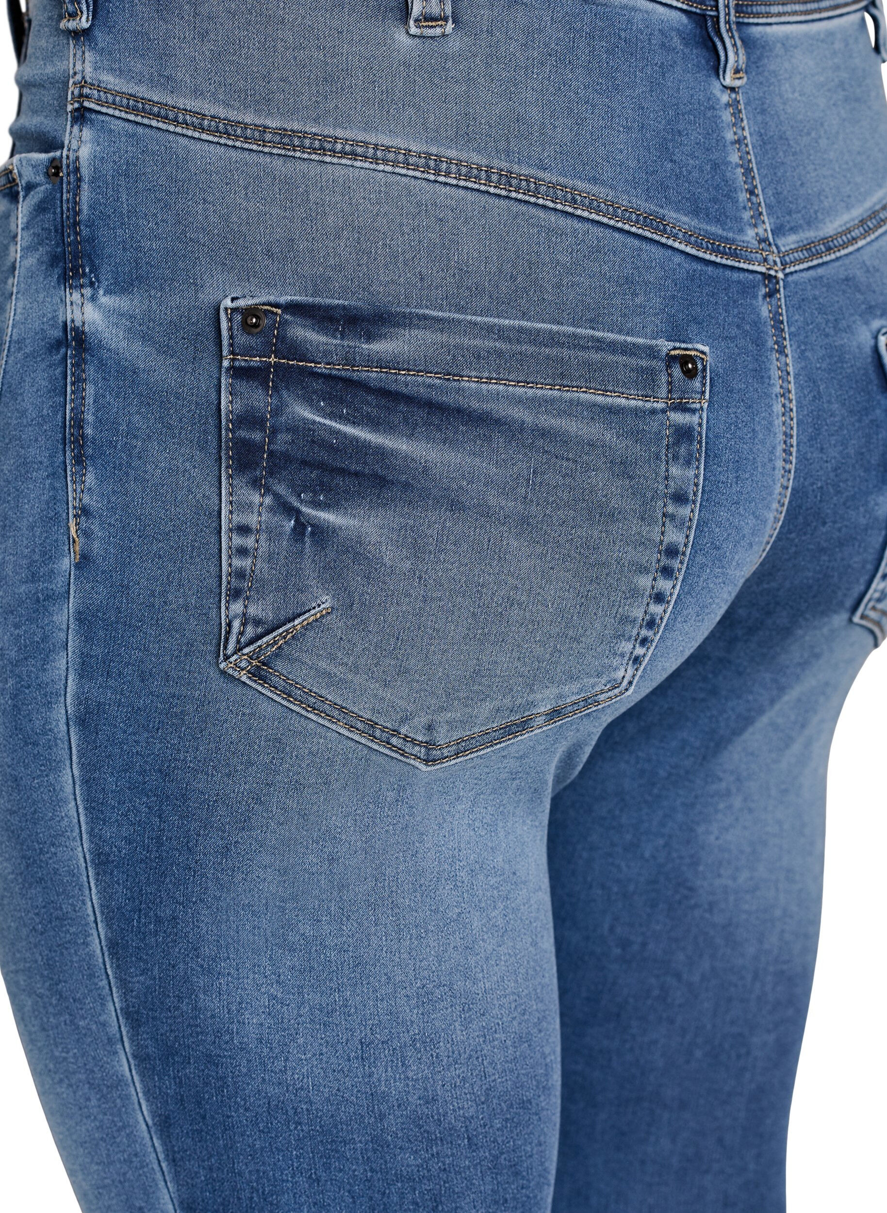 ZizzifashionCropped Amy jeans with zipper detail, Blue, Packshot image number 3