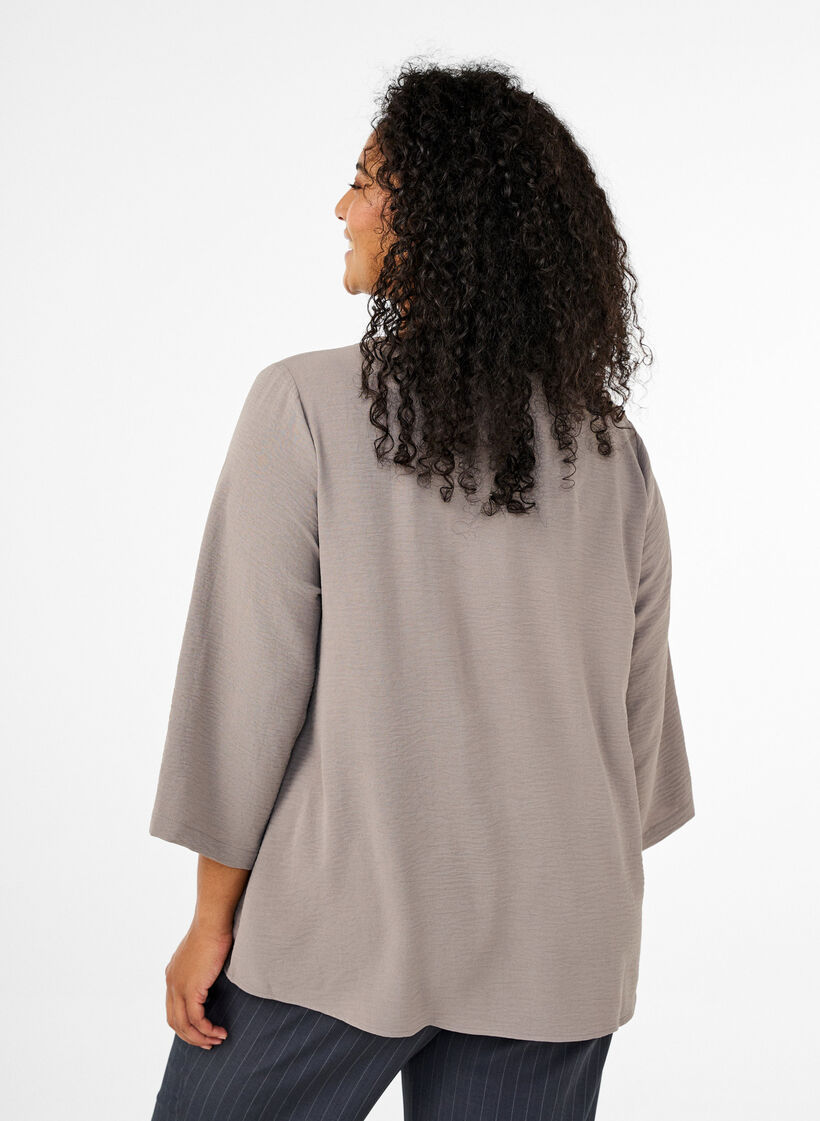 Blouse with 3/4 sleeves, Beige, Model image number 2