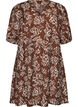 Short A-line dress with V-neck, Brown, Packshot image number 0