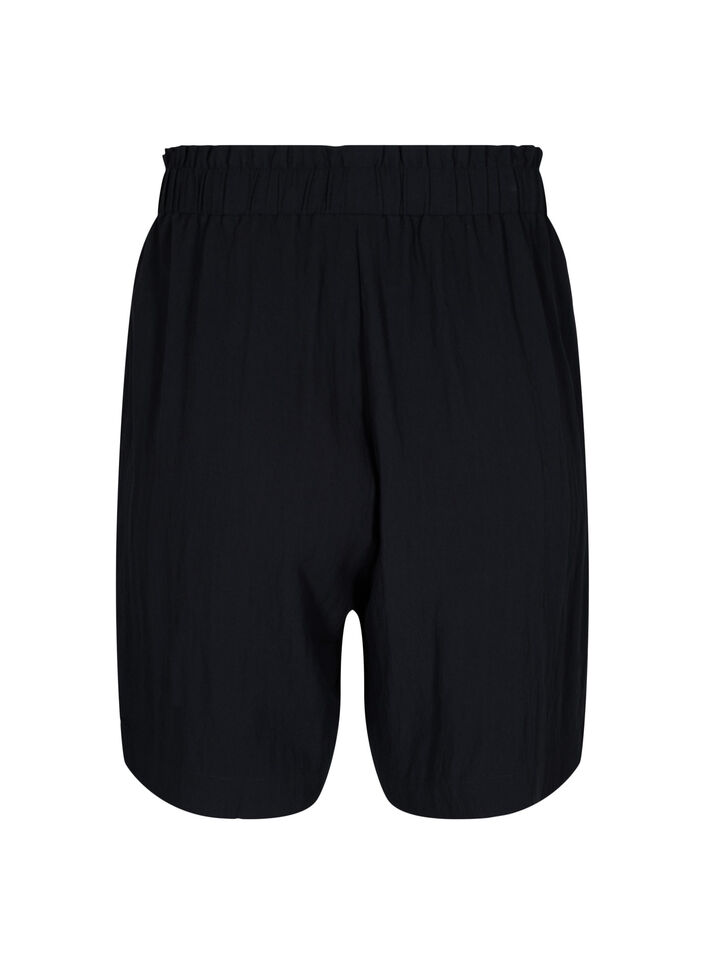 Loose shorts in viscose, Black, Packshot image number 1