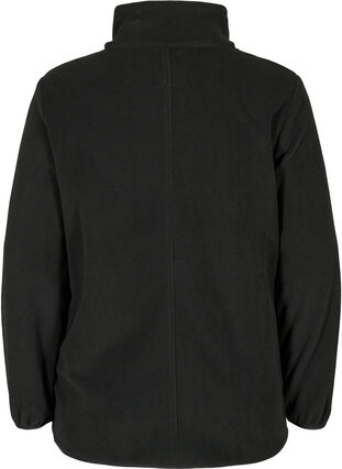 Fleece jacket with zipper and pockets, Black, Packshot image number 1