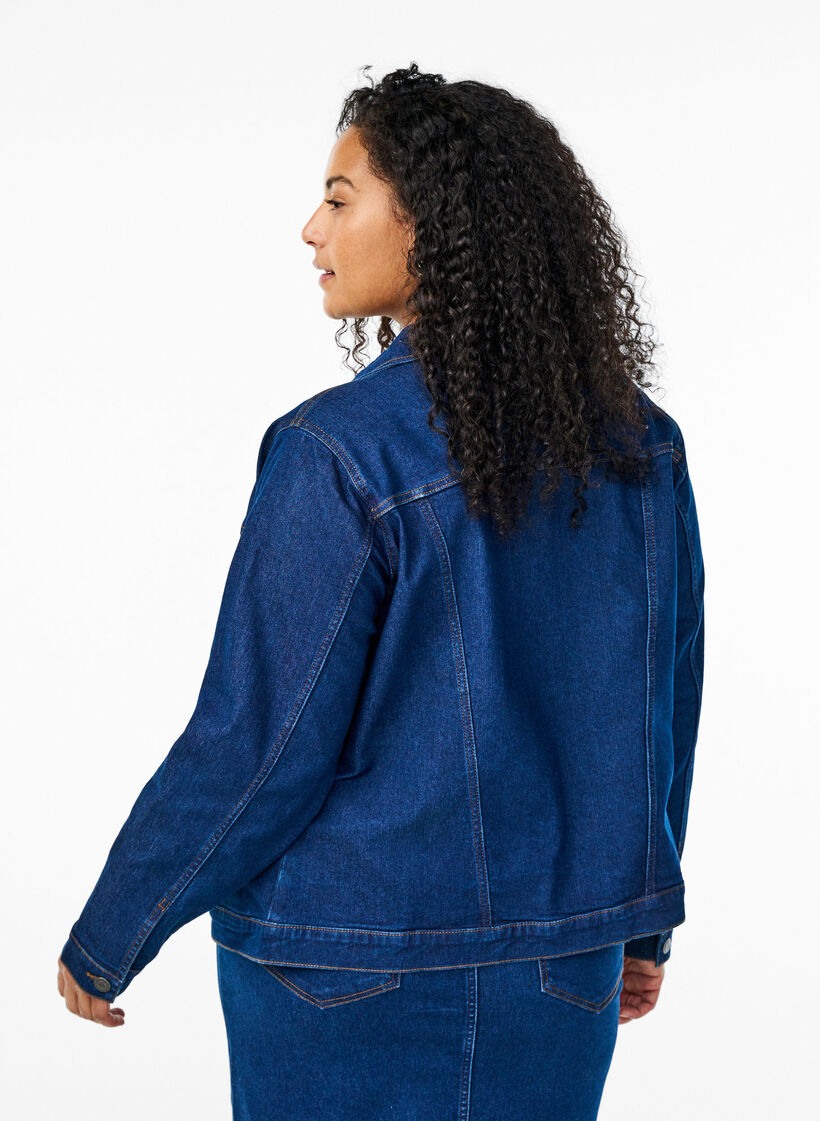 Denim jacket in a stretchy cotton blend, Blue, Model image number 2